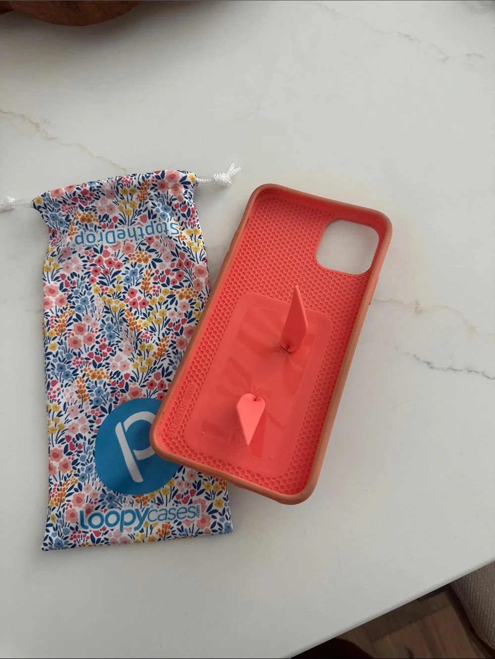 Loopy Case Floral Multicolor Phone Case with Pink Grip